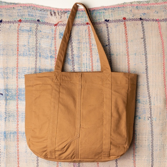 Tan Upcycled carhartt Tote bag - Picture 6 of 7